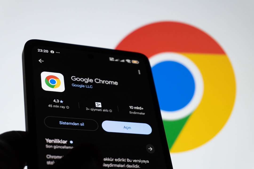 Google chrome app displayed on a smartphone screen.